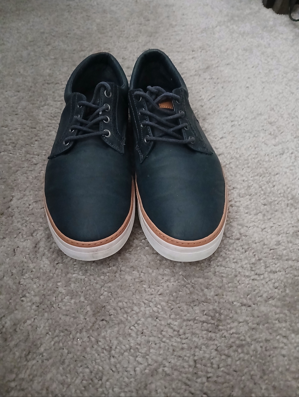 Pull&Bear Navy Sneakers with Brown Trim